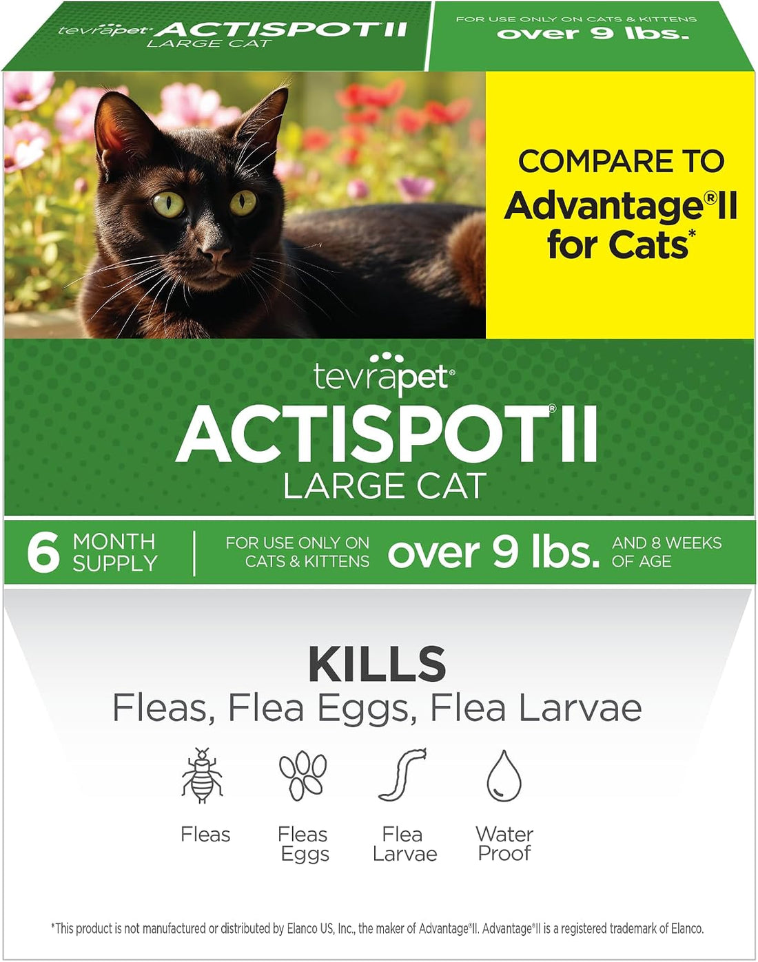 TevraPet Actispot II Flea Treatment for Large Cats 9+ lbs | 6 Doses
