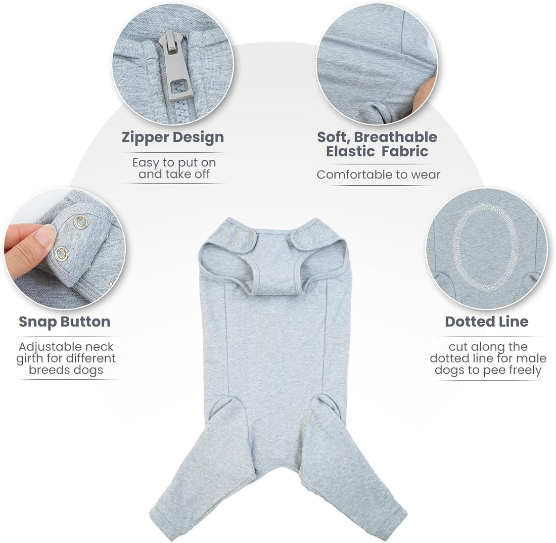 Nanaki Dog Wound Care Shirt,Dog Leg Sleeve to Stop Licking Rear