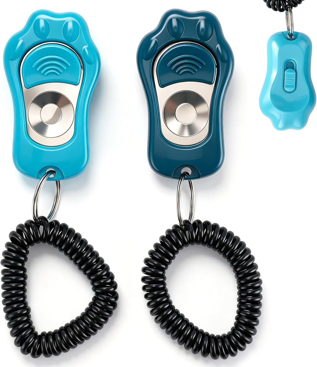 Dog Training Clicker 2 Pack with 3 Adjustable Volume & Wrist Strap