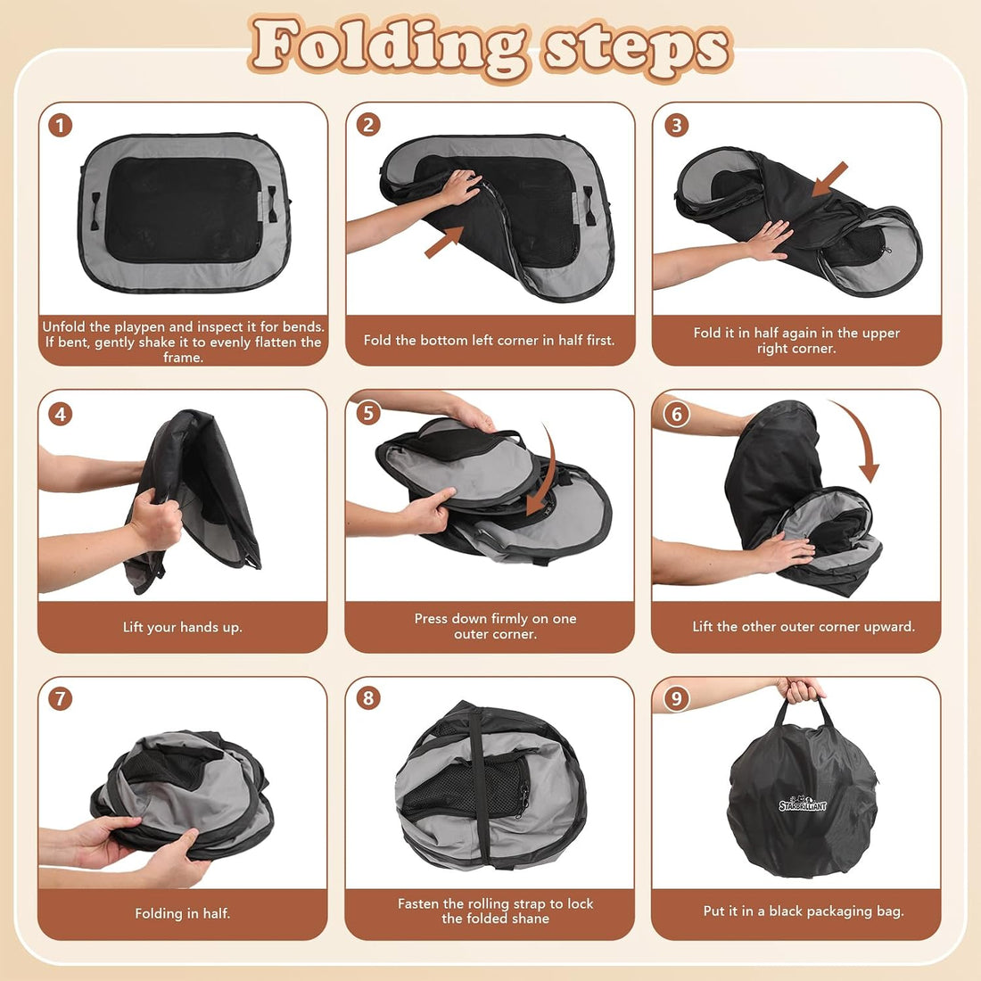 Portable Dog Cat Playpen, Foldable Dog Crate Kennel Tent for Puppy