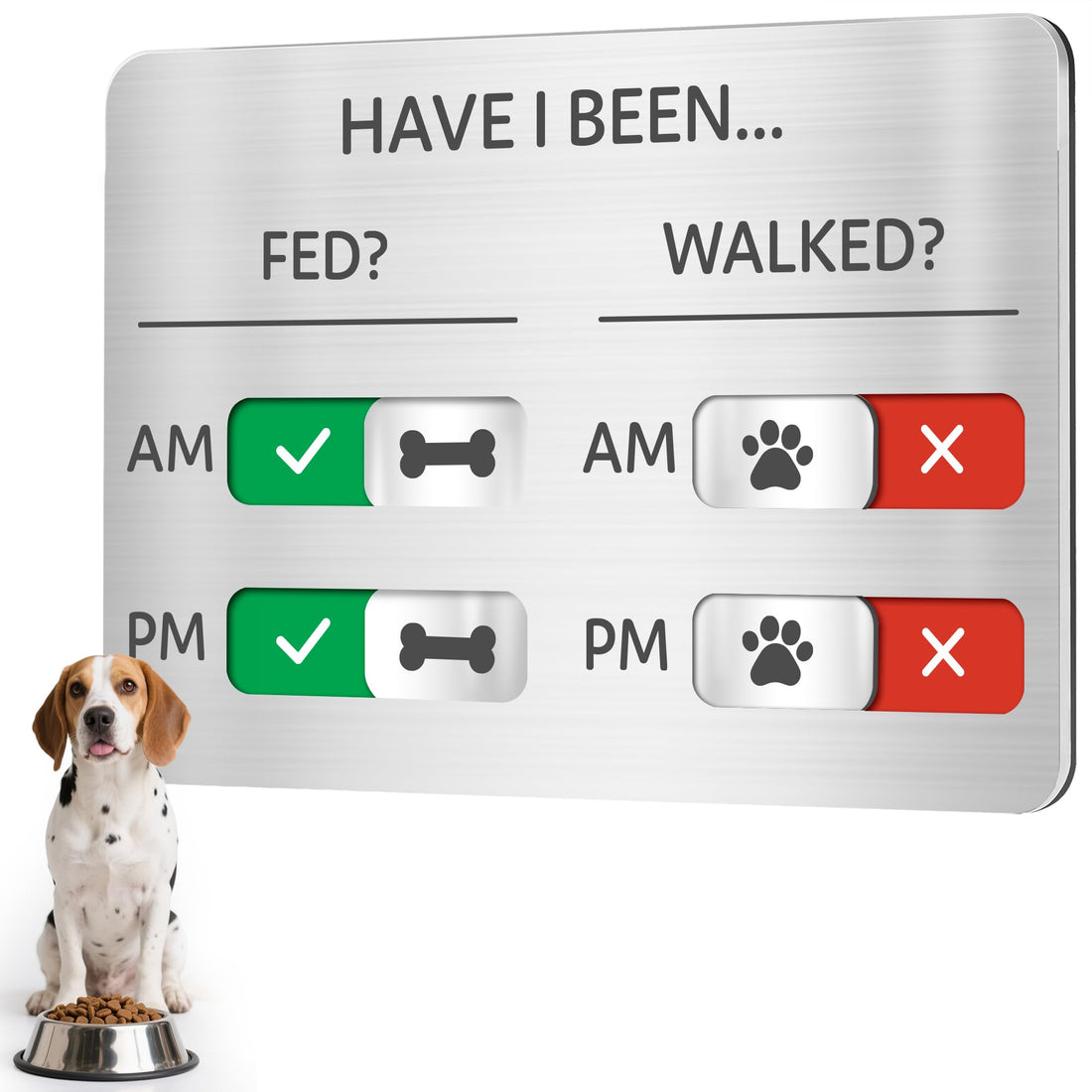 EliteSign Dog Feeding Reminder Sign, Pet Feeding Tracker with Magnet