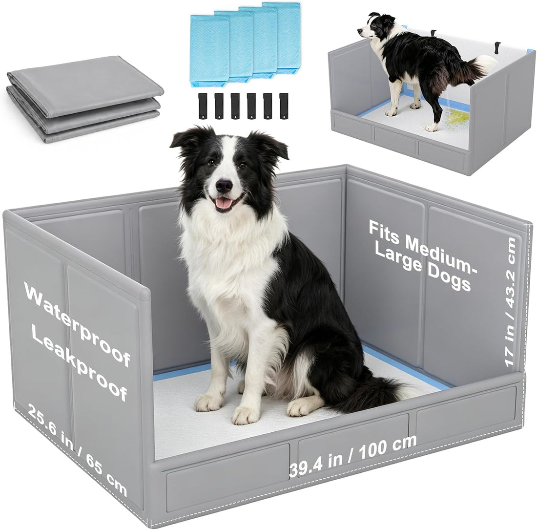 BoYata Dog Litter Box with High Walls