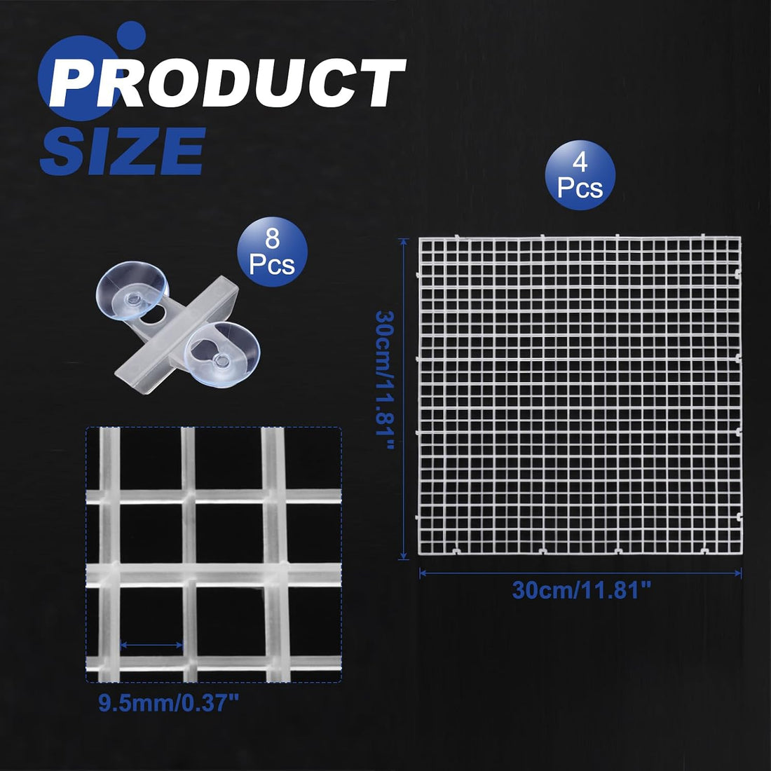 uxcell 4pcs Aquarium Fish Tank Divider 12x6 Crate Light Diffuser
