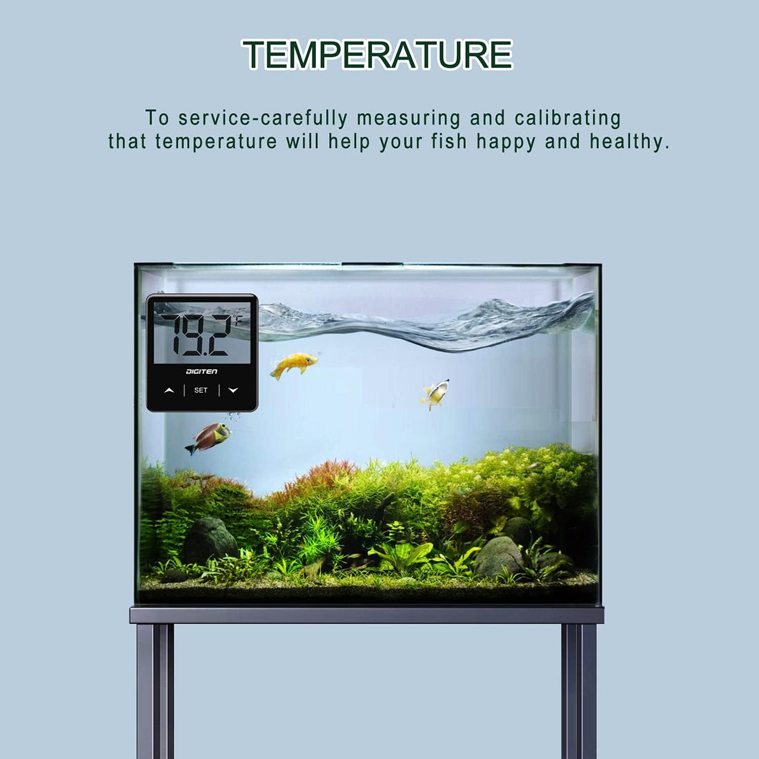 DIGITEN Aquarium Thermometer Digital Fish Tank Thermometer with Large