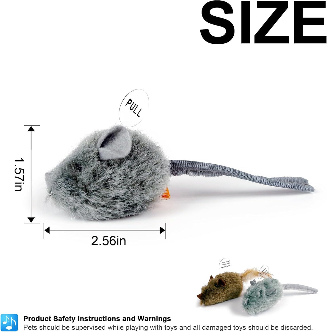 TTcat 2Pcs Silvervine Feather Mice for Cats and Kittens,Interactive