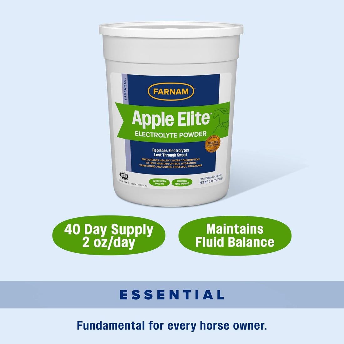 Farnam Apple Elite Horse Electrolytes Powder Supplement, 40 Day Supply