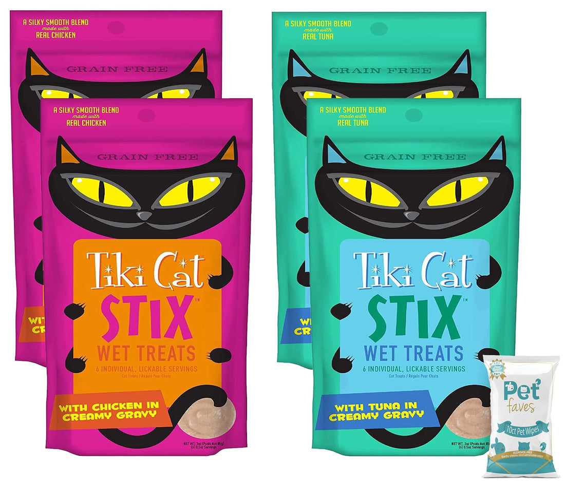 Tiki Cat Stix Wet Treats, Grain Free Lickable Silky Smooth Blend