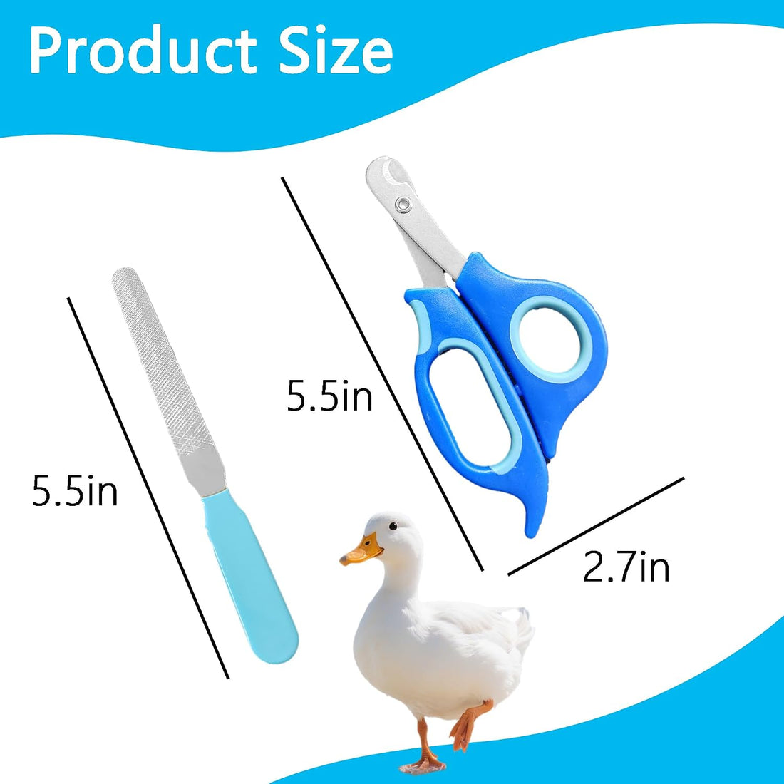 Call Duck Nail Clippers with Nail File，Stainless Steel Call Duck