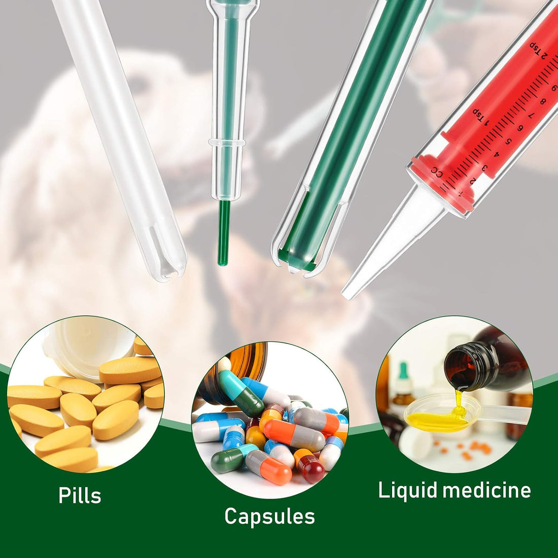 Patelai 4 Pcs Pill Shooter Pet Medicine Feeder
