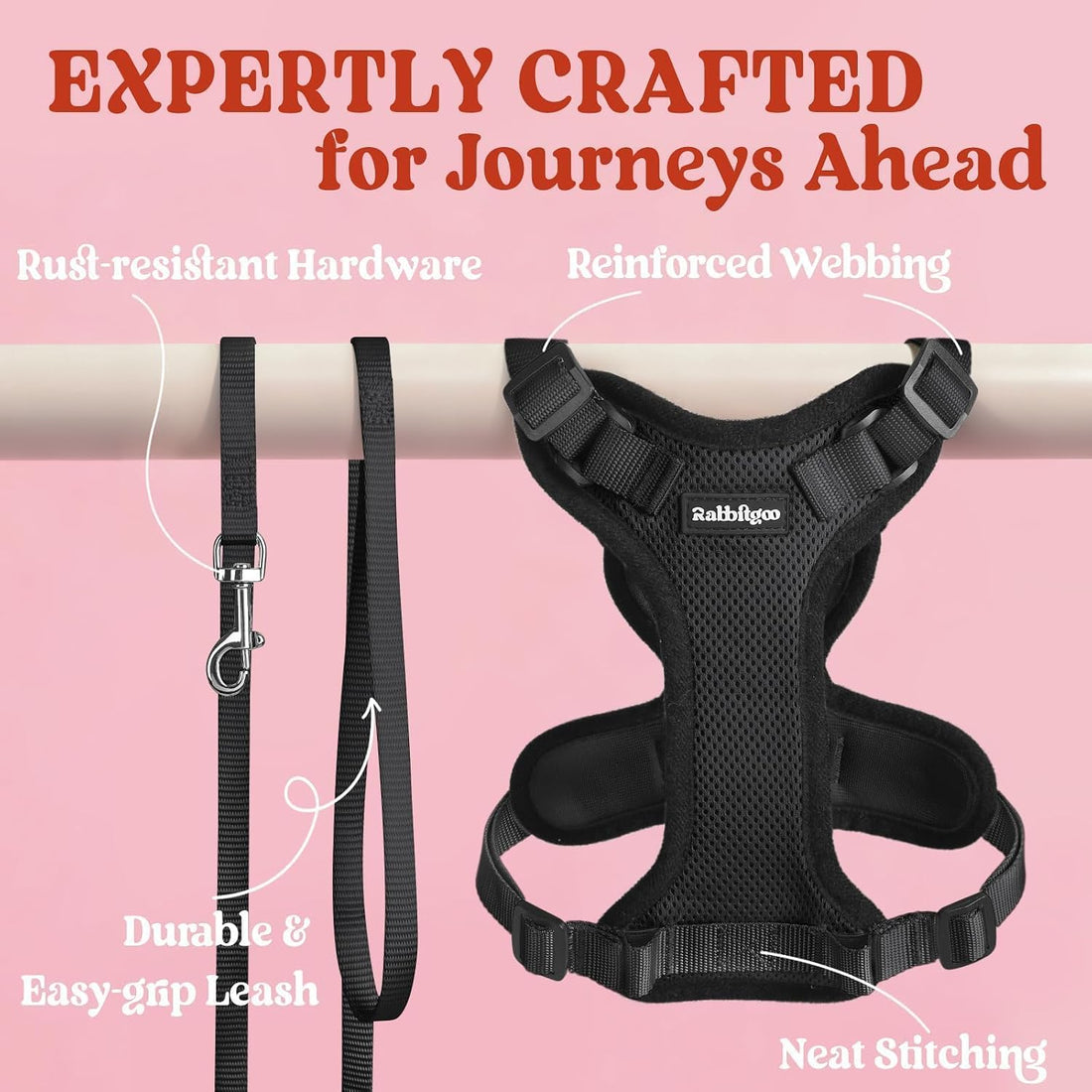 rabbitgoo Cat Harness and Leash Set, Escape Proof Vest