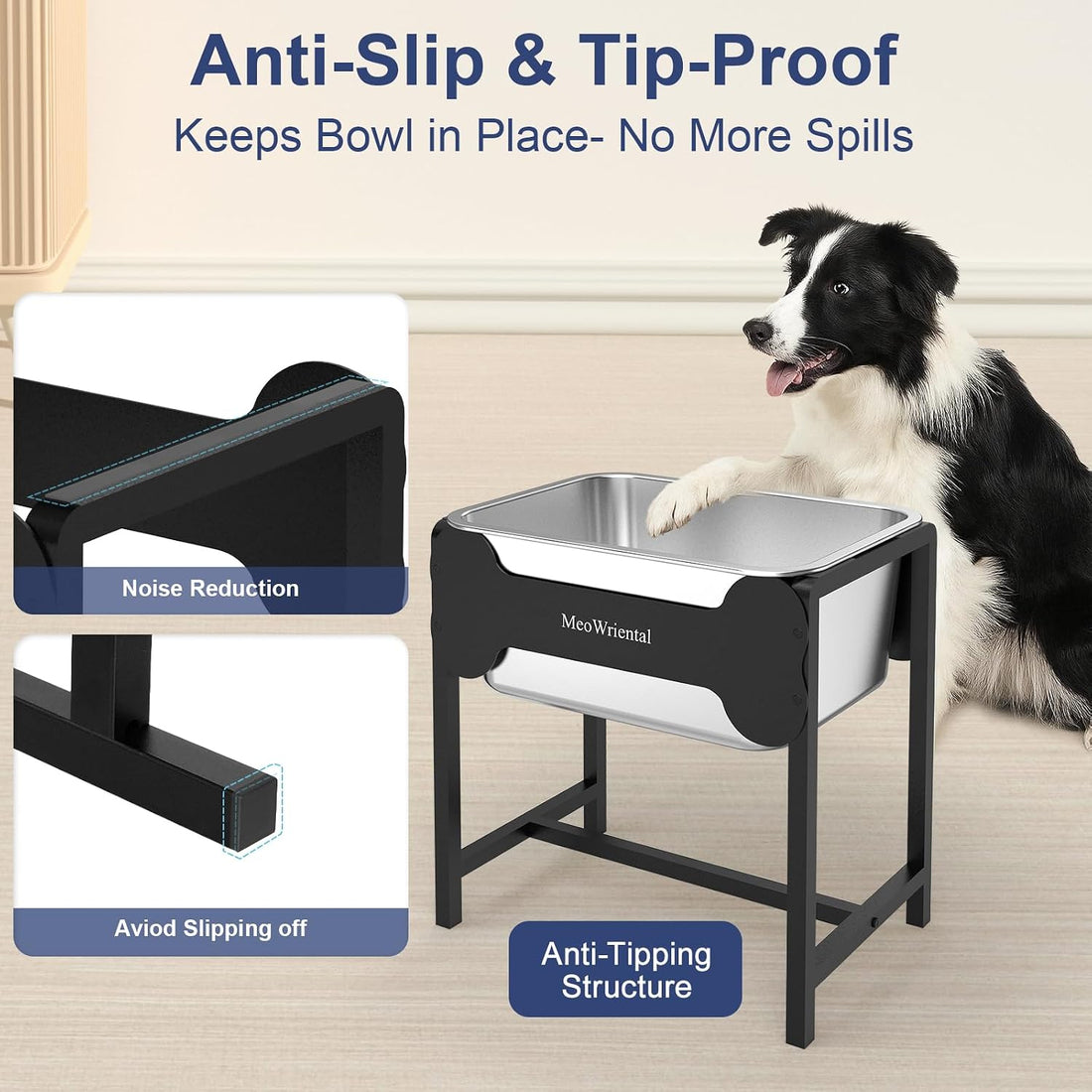 2.5 Gallon Elevated Dog Water Bowl for Large Breeds