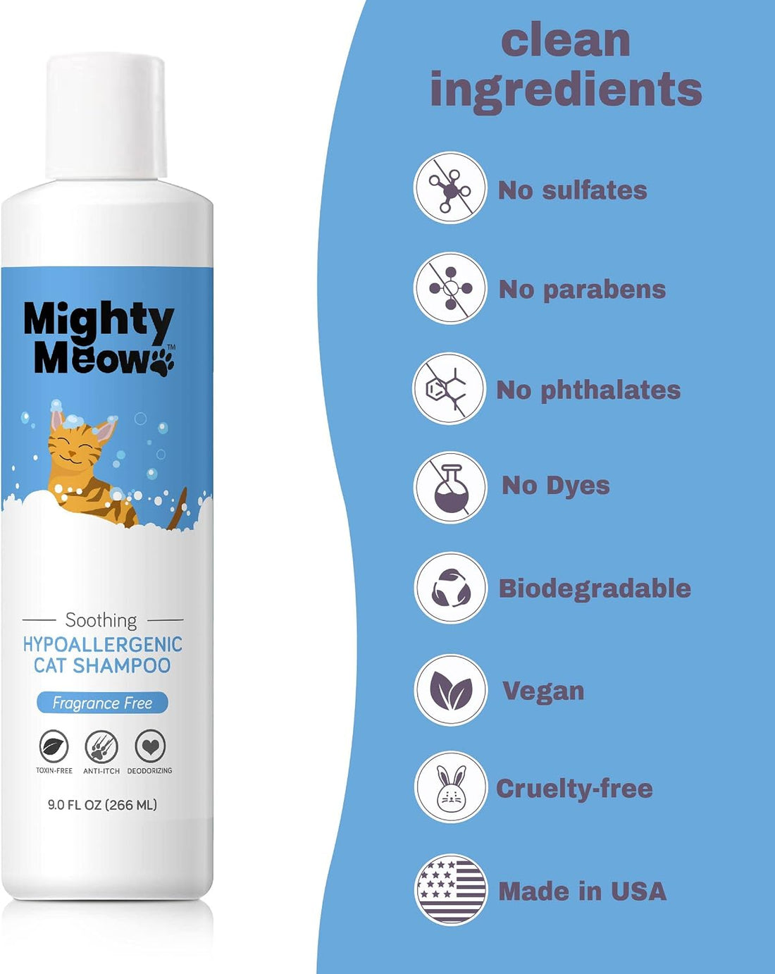 Mighty Meow Soothing Hypoallergenic Cat Shampoo