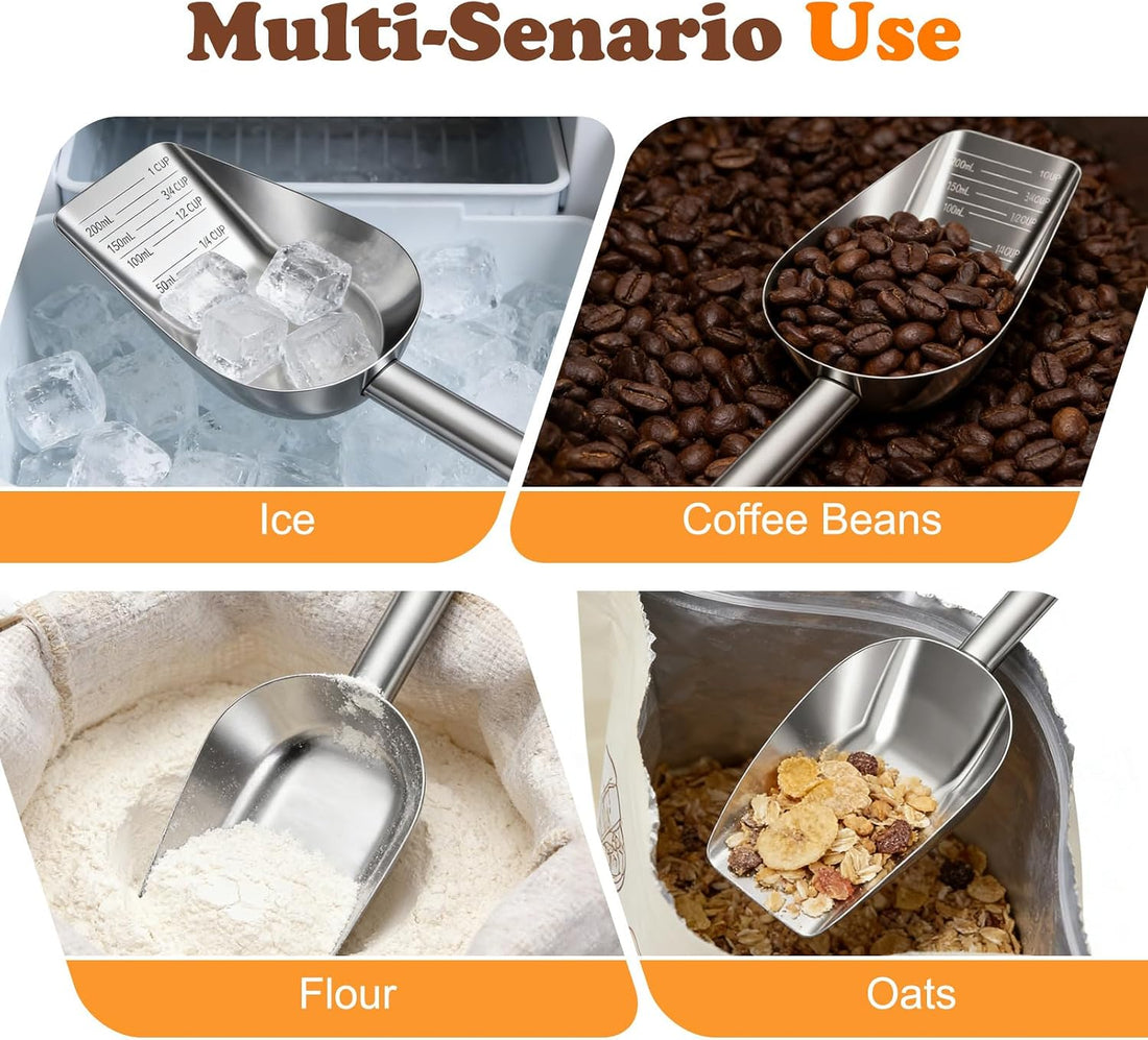 Mity rain Dog Food Scoop Stainless Steel with Long Handle