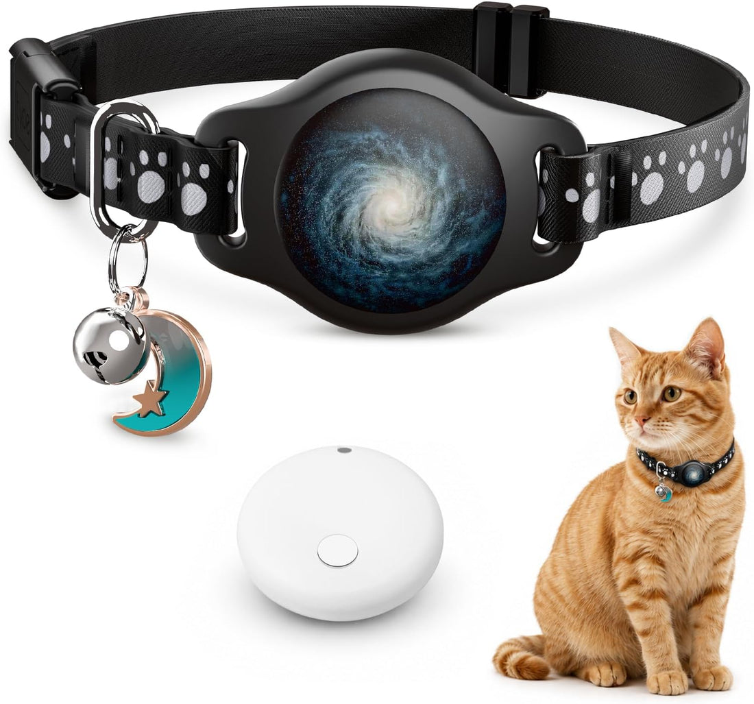 Cat Tracker Collar with Finder Tag - Waterproof Airtag Cat Collar