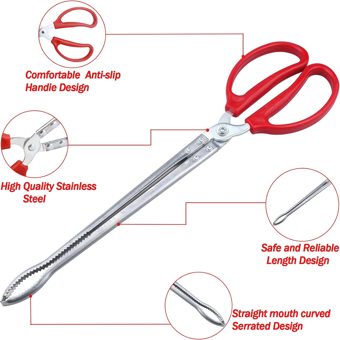 15 Inch Reptile Feeding Tongs, Extra Long Large Snake Feeding Tweezers