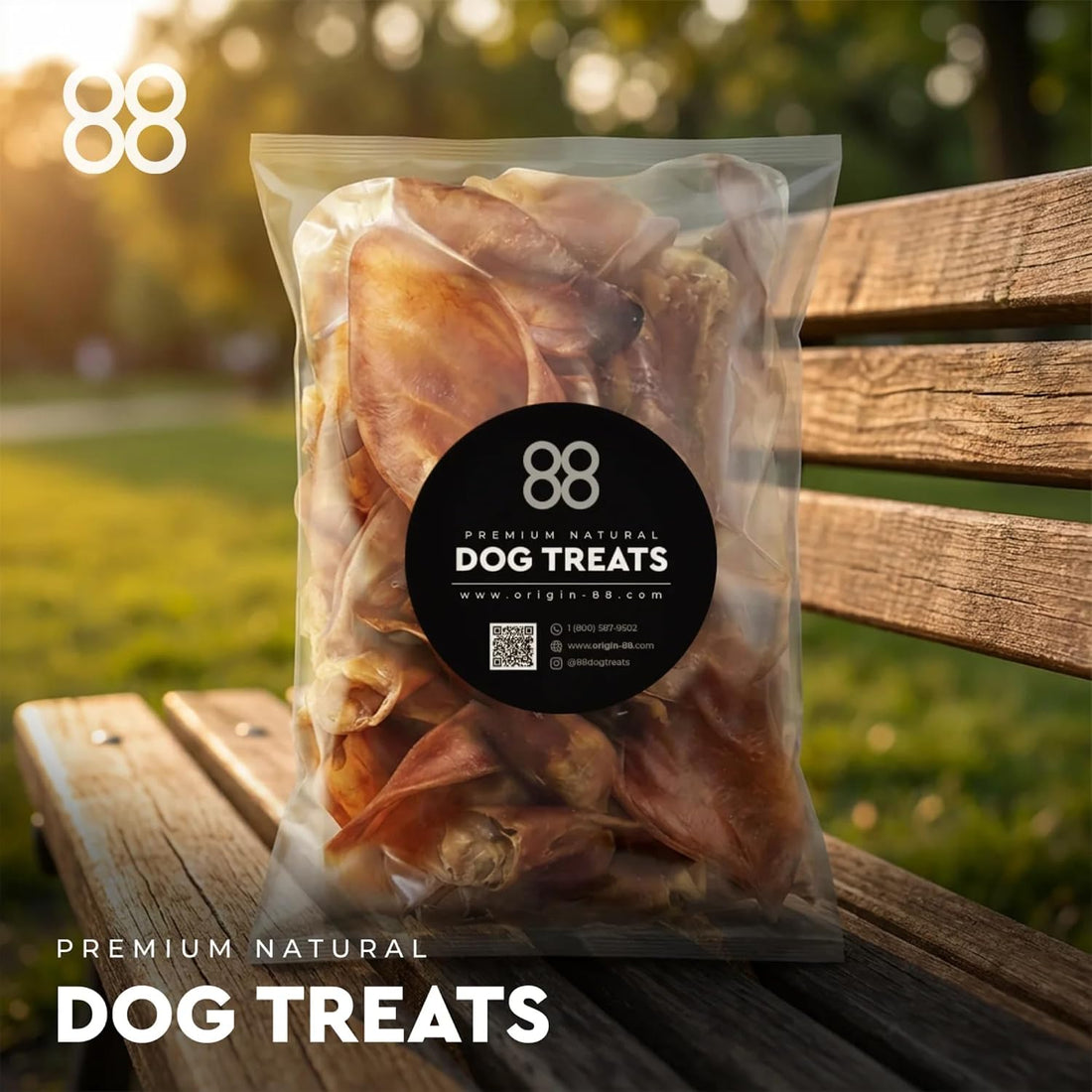 Whole Pig Ears for Dogs, 25-Pack