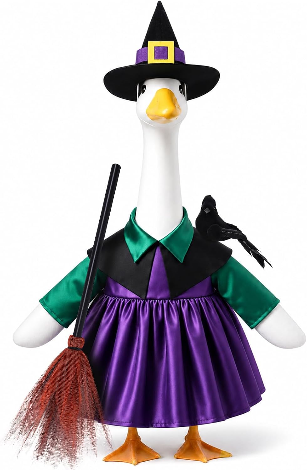 Halloween Goose Outfit Witch Porch Goose Clothes for Outdoor Lawn
