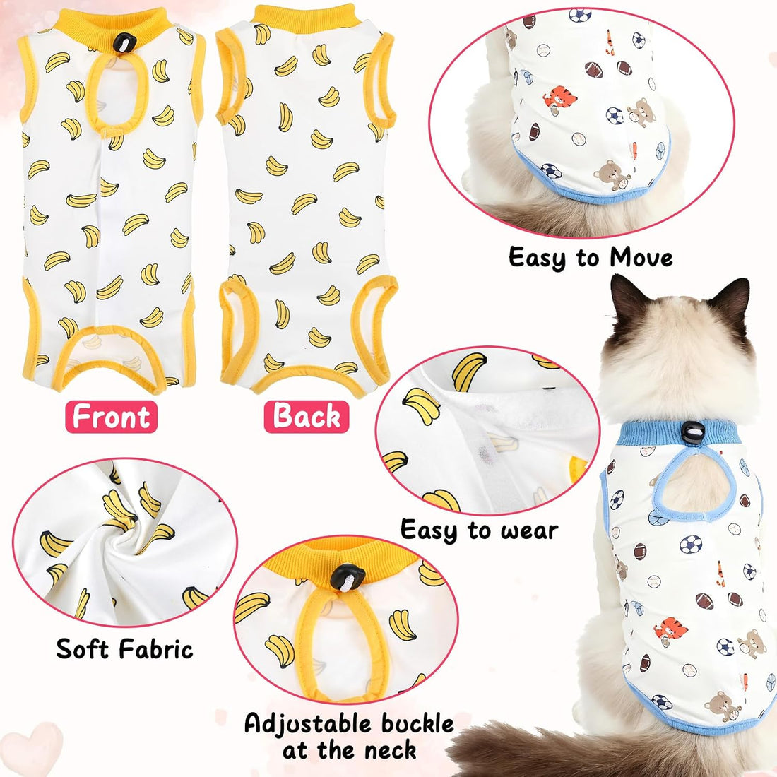 Meyeyaia 6 Pack Recovery Suit for Cats