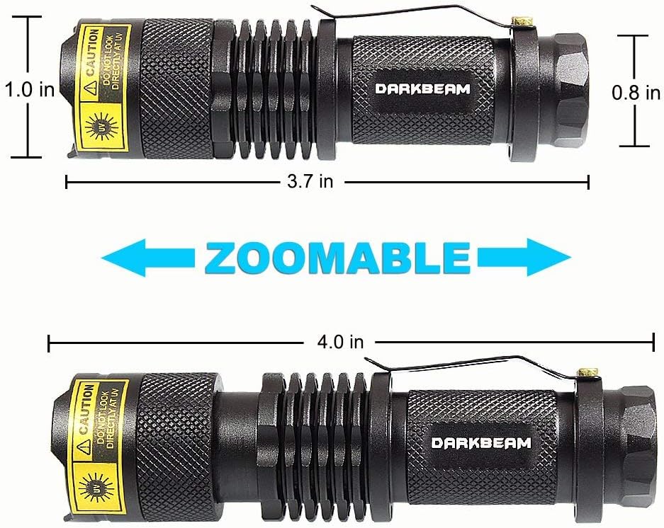 DARKBEAM UV 395nm Flashlight Blacklight Wood's lamp Black Light Mini