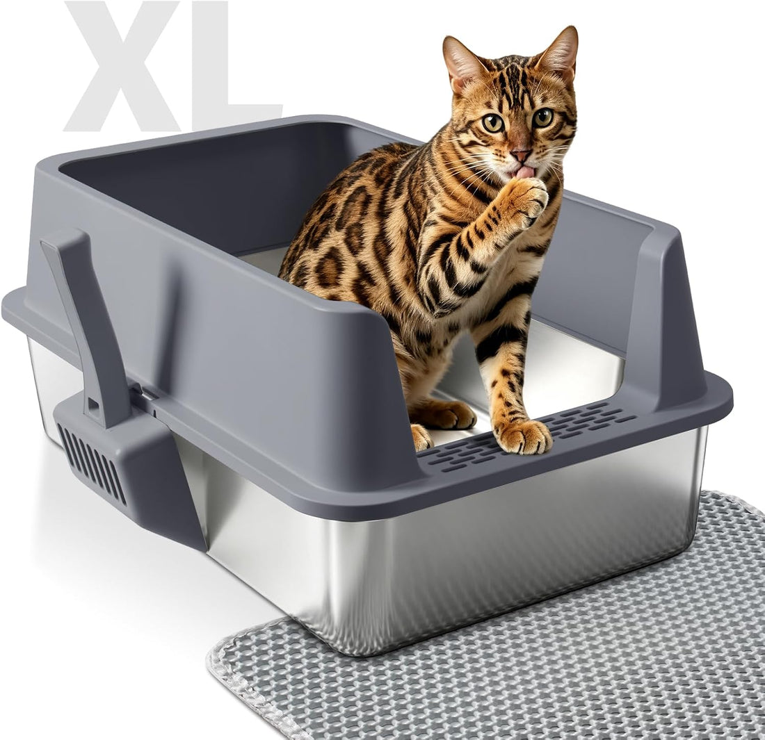 Stainless Steel Litter Box,Metal Cat Litter Box,Medium Cat Litterbox
