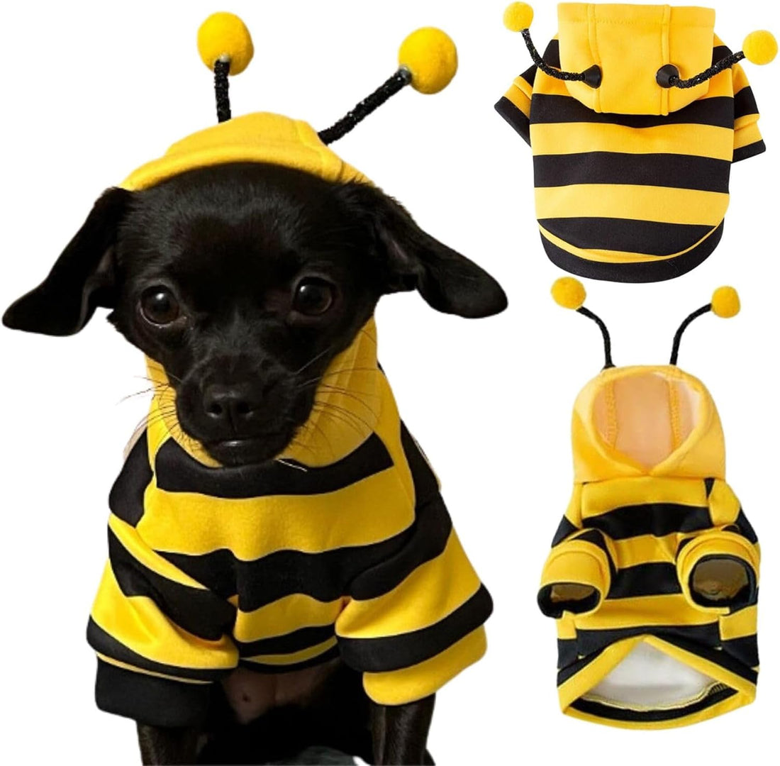 Dog Bee Costume Outfit Bumblebee Hoodie for Small Medium Pet Cat