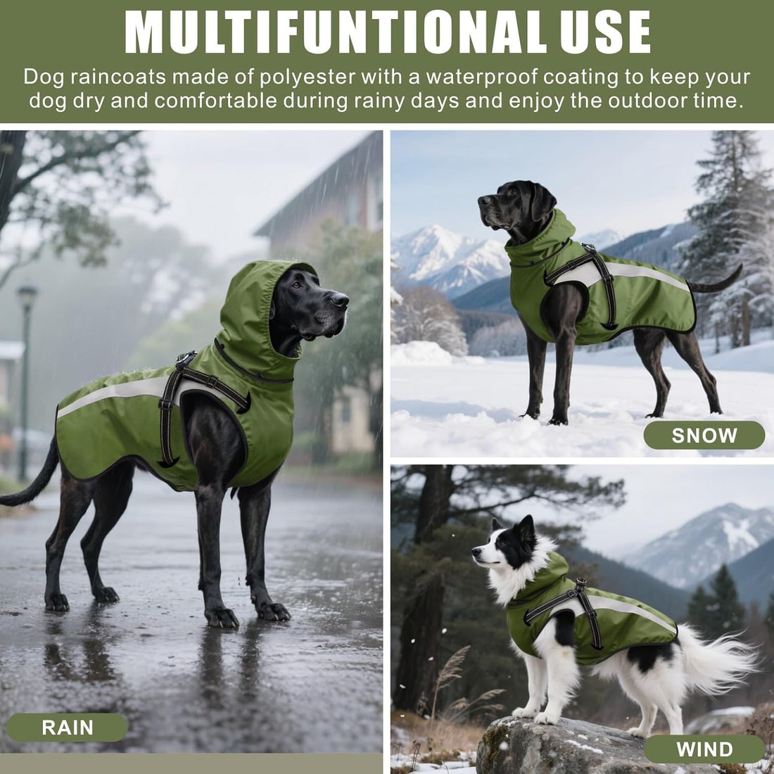Dog Raincoat Waterproof Raincoats for Dog Reflective Dogs Rain
