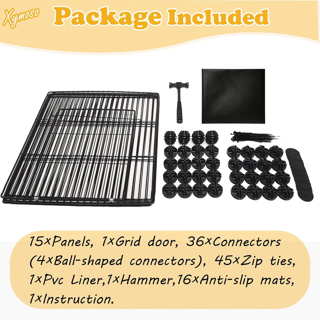 Xymoso DIY Guinea Pig Cages with Waterproof Canvas Bottom,16 Panels