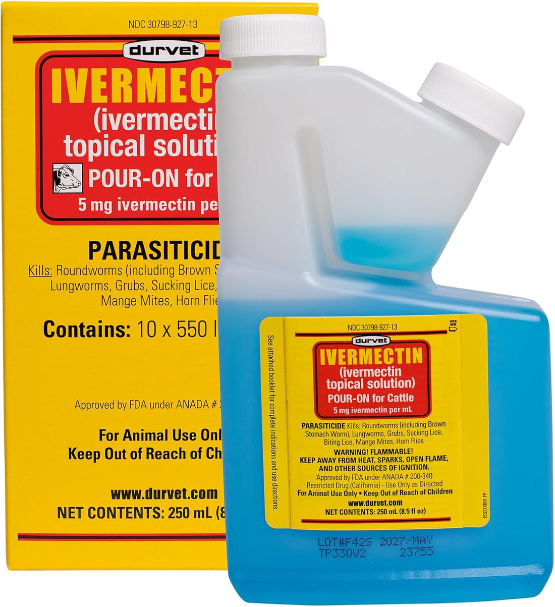 Durvet Ivermectin Pour On Cattle Dewormer 5mg/ml