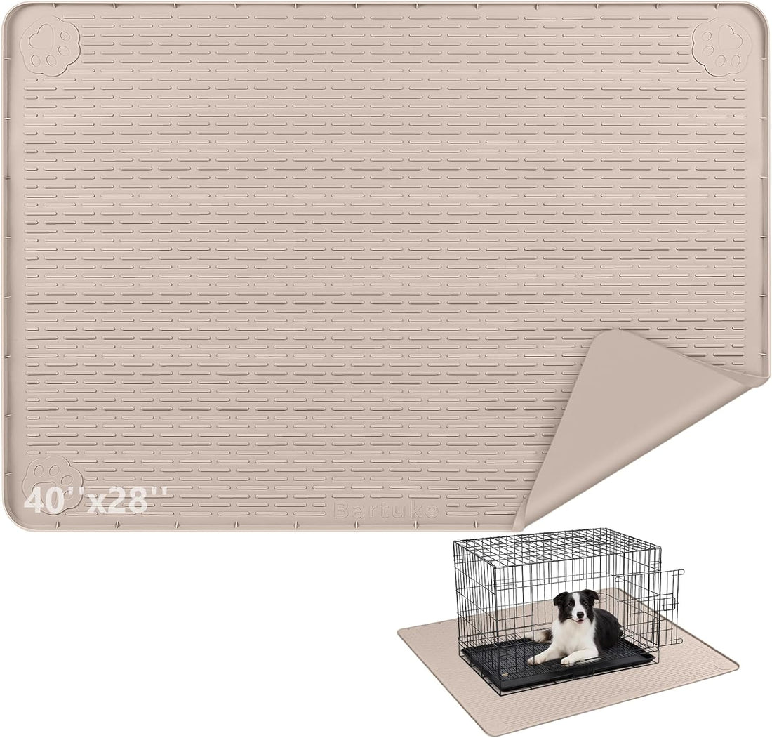 Silicone Dog Crate Mat 40"x 28" Under Dog Crate Kennel Pad Mat
