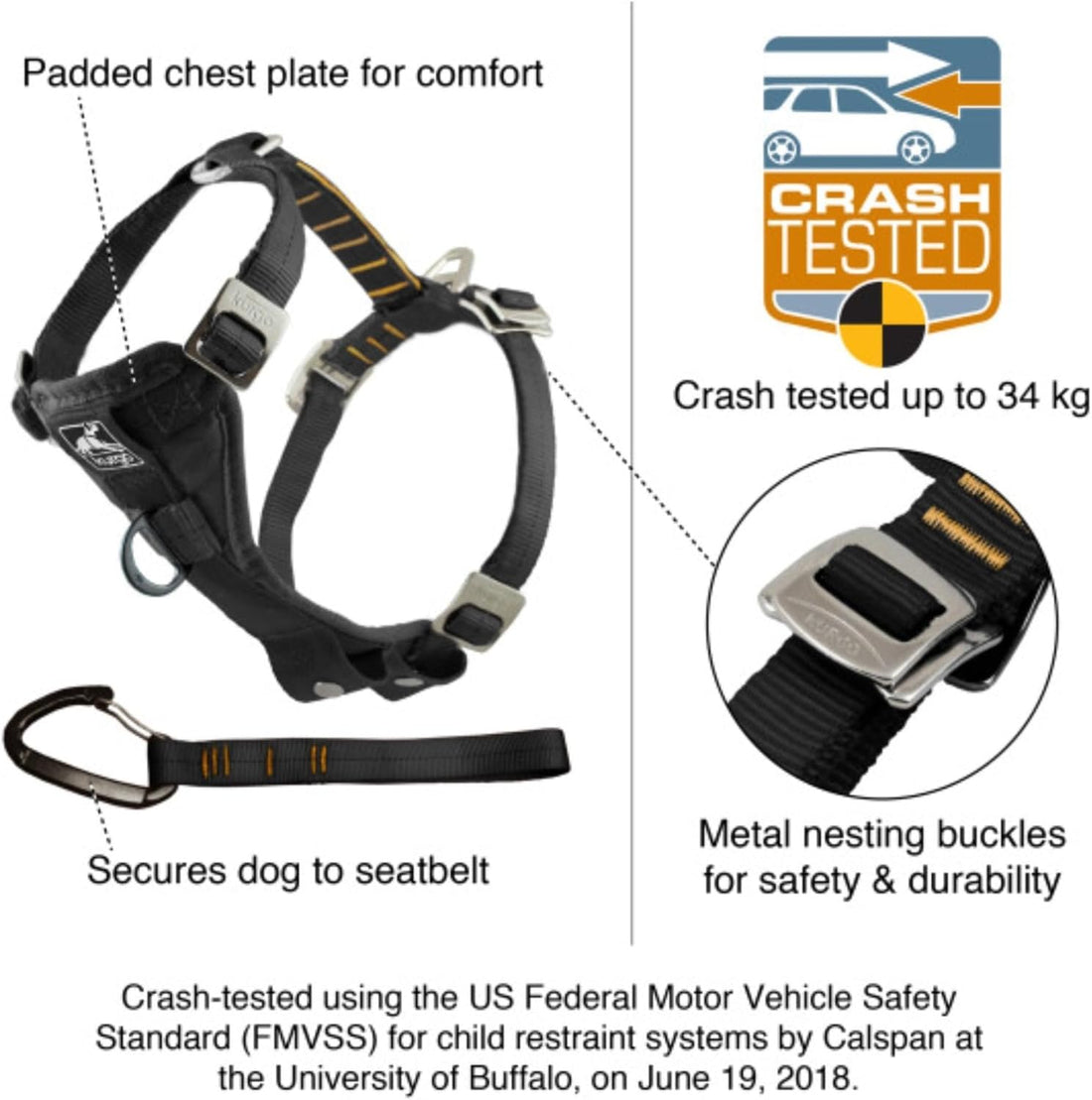 Kurgo Enhanced Strength Tru-Fit Smart Harness