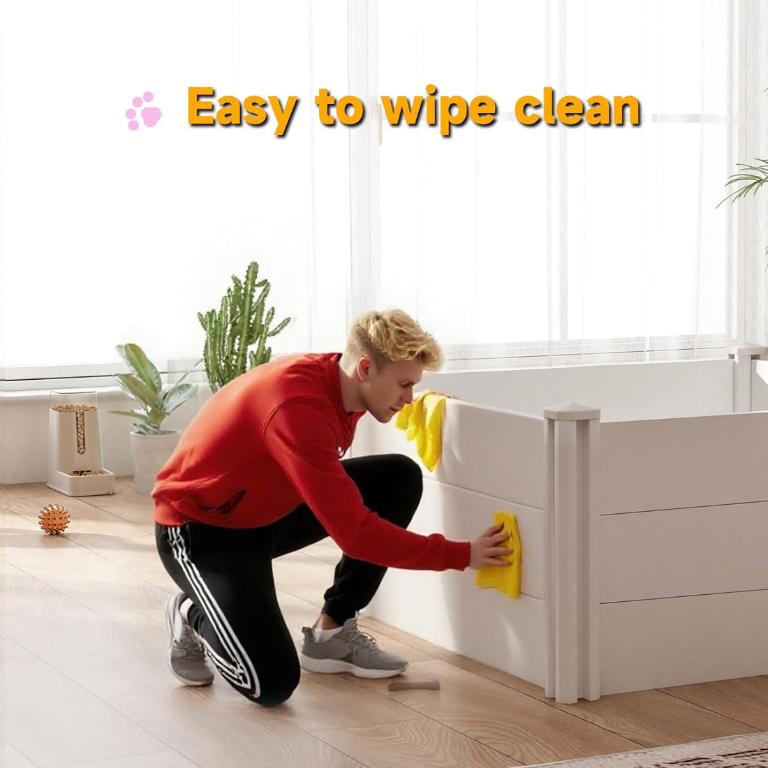 Whelping Box for Dogs, Puppies, with Pig Rails Washable Pad