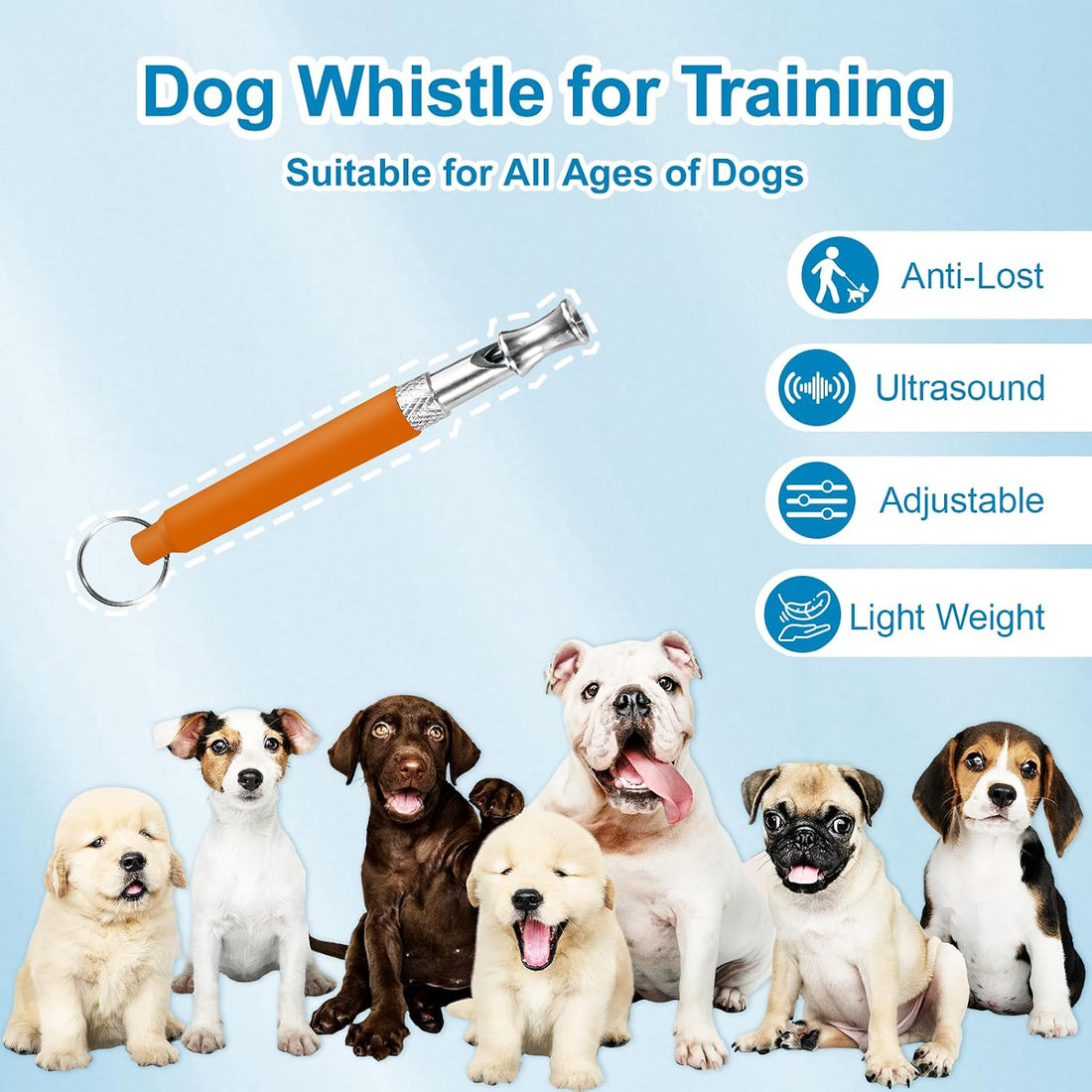 Irilatrue 2 Pack Dog Whistle Set