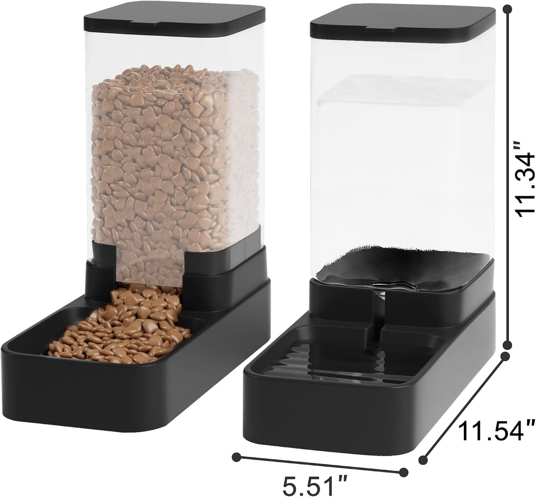 Automatic Cat Feeder and Water Dispenser in Set with Pet Food