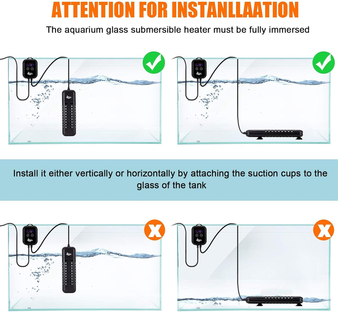 AQQA 1200W Submersible Aquarium Heater for Fish Tank 150-300 Gallon