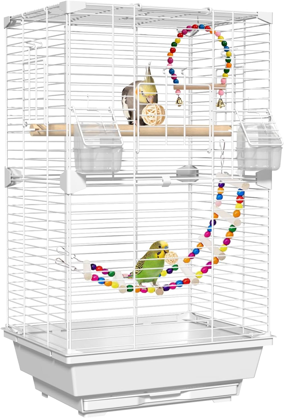 24.8 in Bird Cage, Medium‑Small Parakeet Cage with Expansion Ports