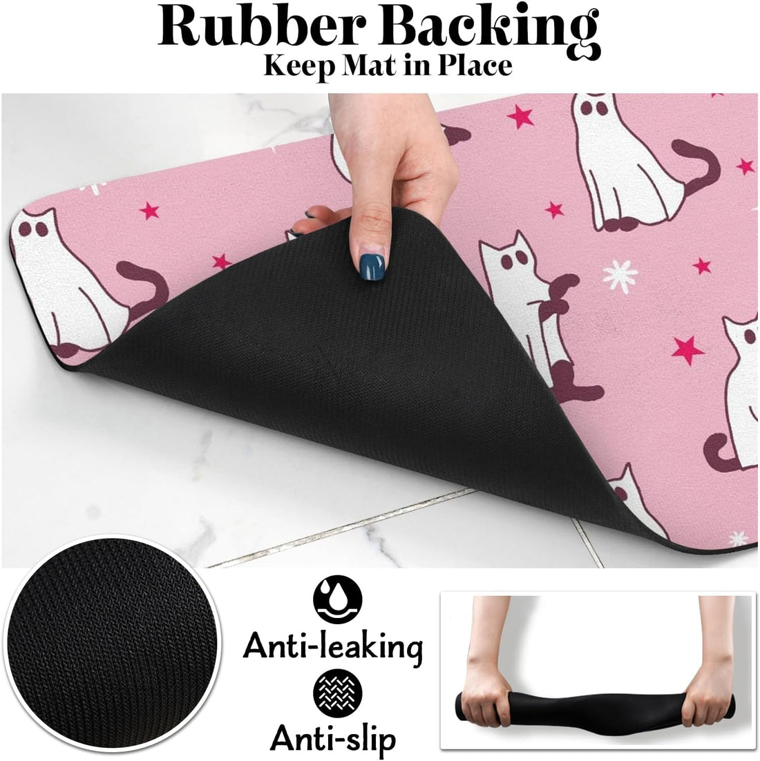 Halloween Dog Food Mats for Floors Pink