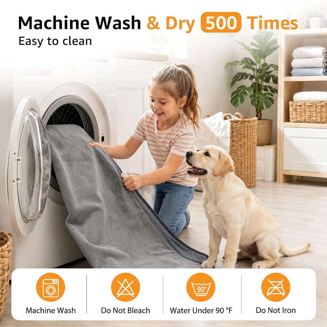 Washable Dog Pee Pad Extra Large: 72x72 Instant Absorb Training Pads