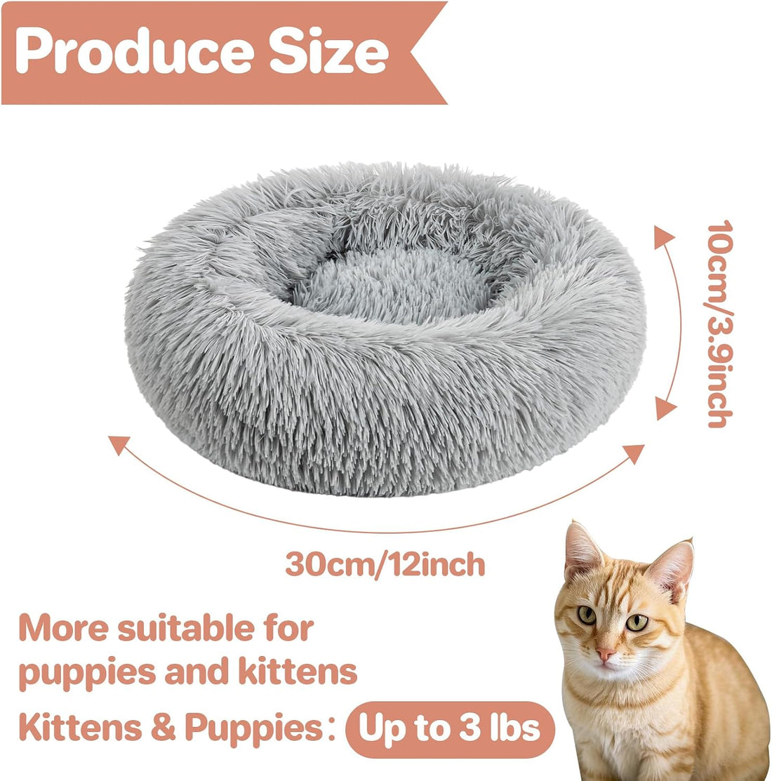 RAINFLOW Cat Bed Indoor Calming