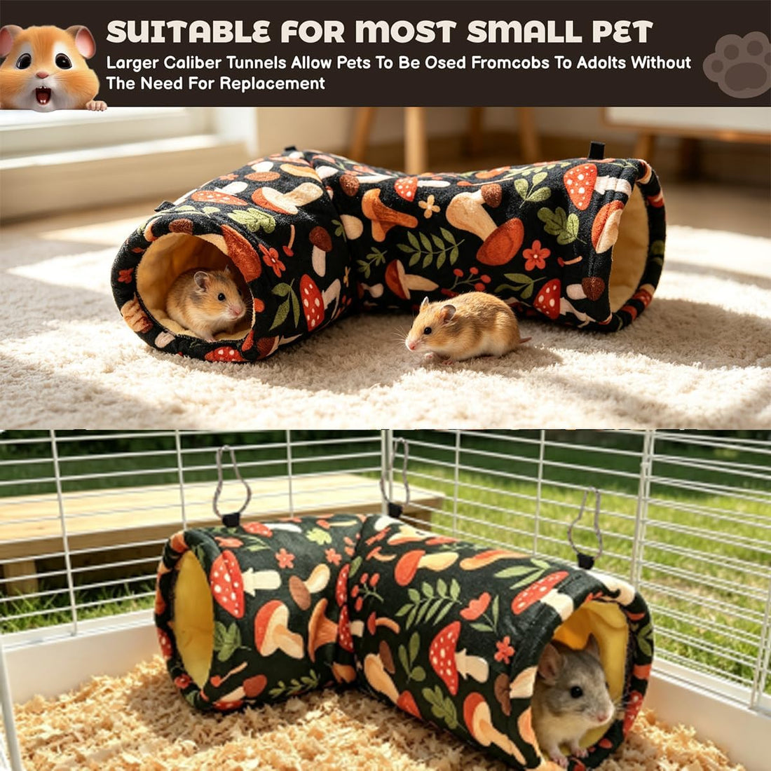 Guinea Pig Rat Tunnel & Tubes for Bunny Bedding