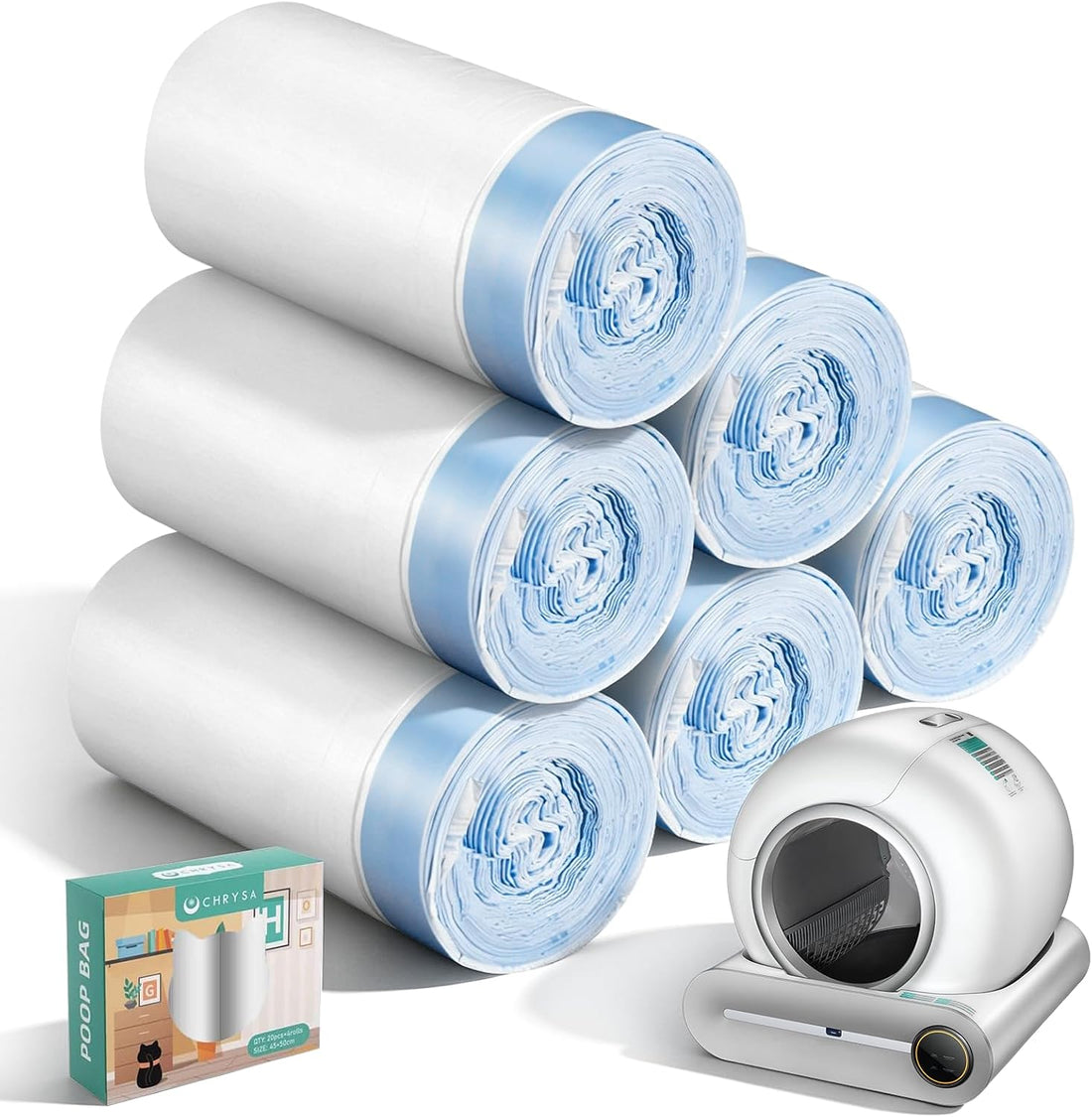 80 Count Waste Bags for Self-Cleaning Cat Litter Box