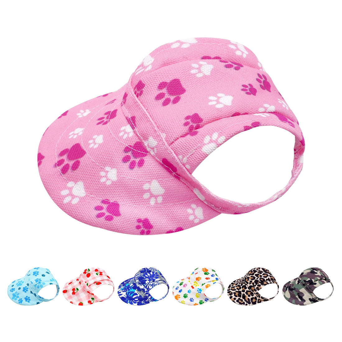 PET SHOW Paw Print Dog Baseball Cap Dog Visors for Small Doggy Cats