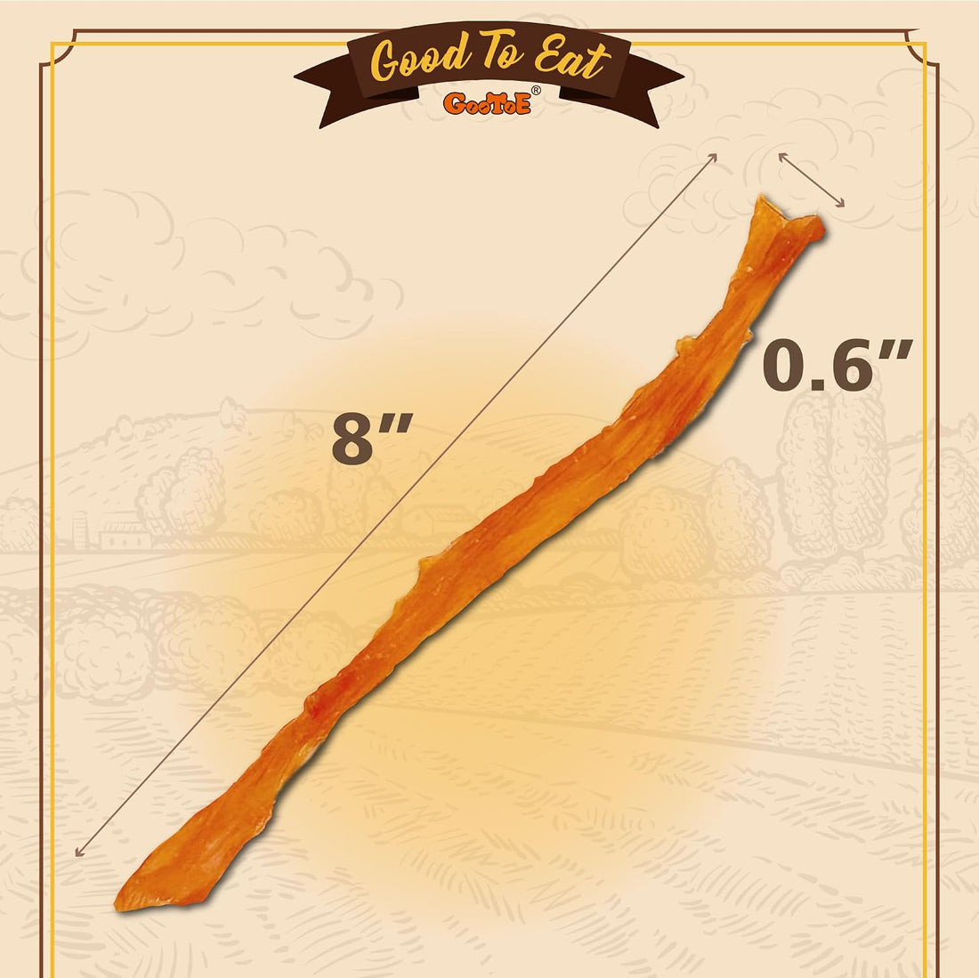 Gootoe Turkey Tendons for Dogs, Natural Chews, Strips, 3 oz Pack