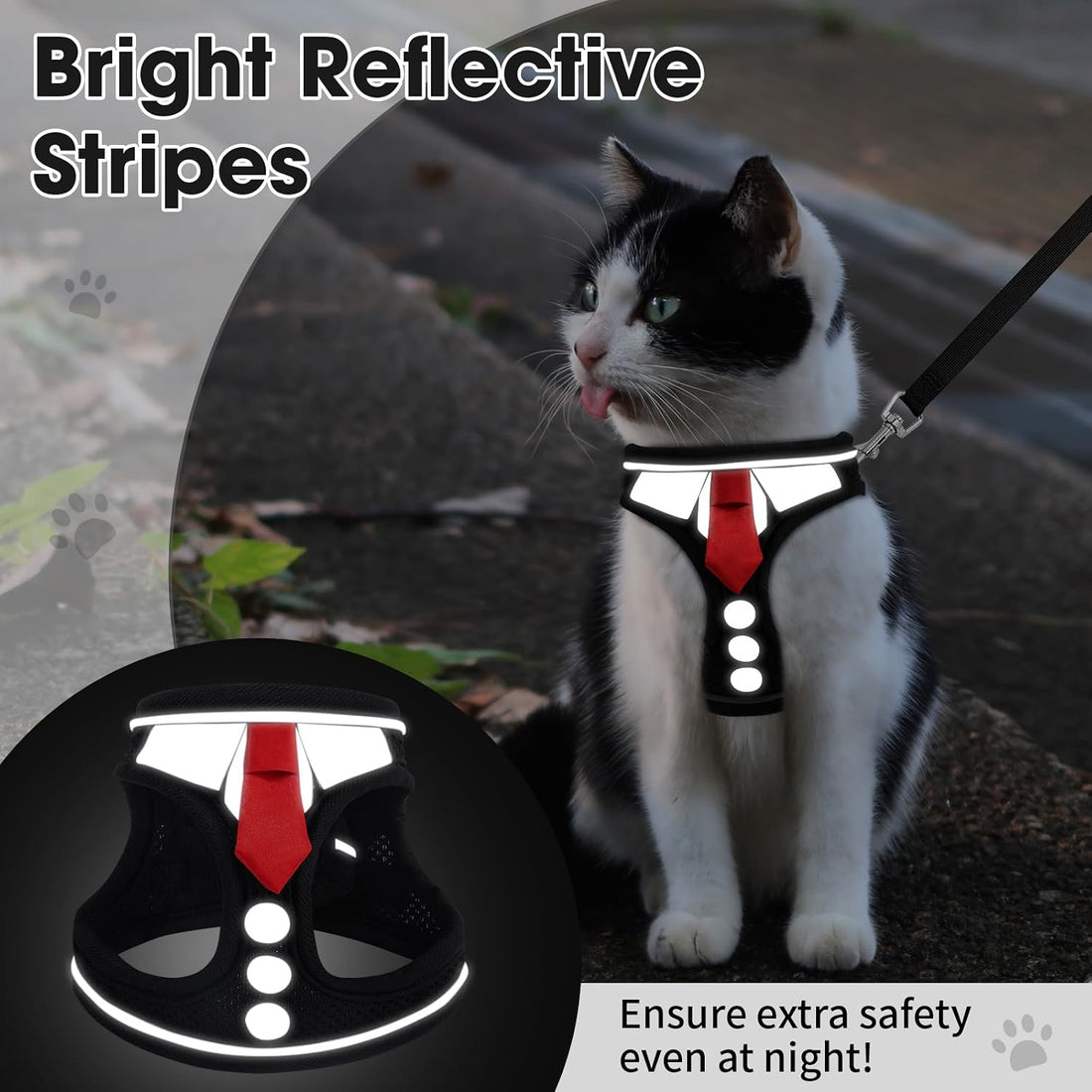 NCMAMA Cat Harness and Leash Set for Walking Escape Proof