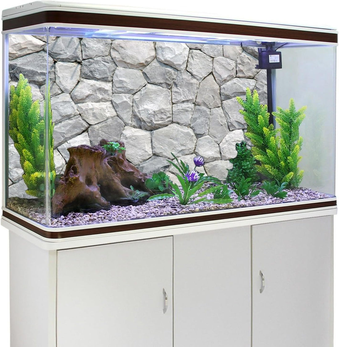 48x24 inches White Stone Aquarium Backdrop Rocky Fish Tank Background
