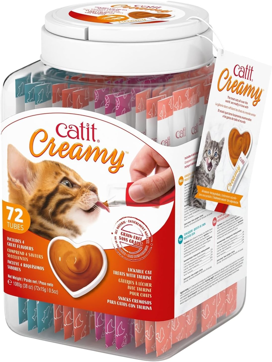 Catit Creamy Lickable Cat Treat, Assortment, 72-Pack