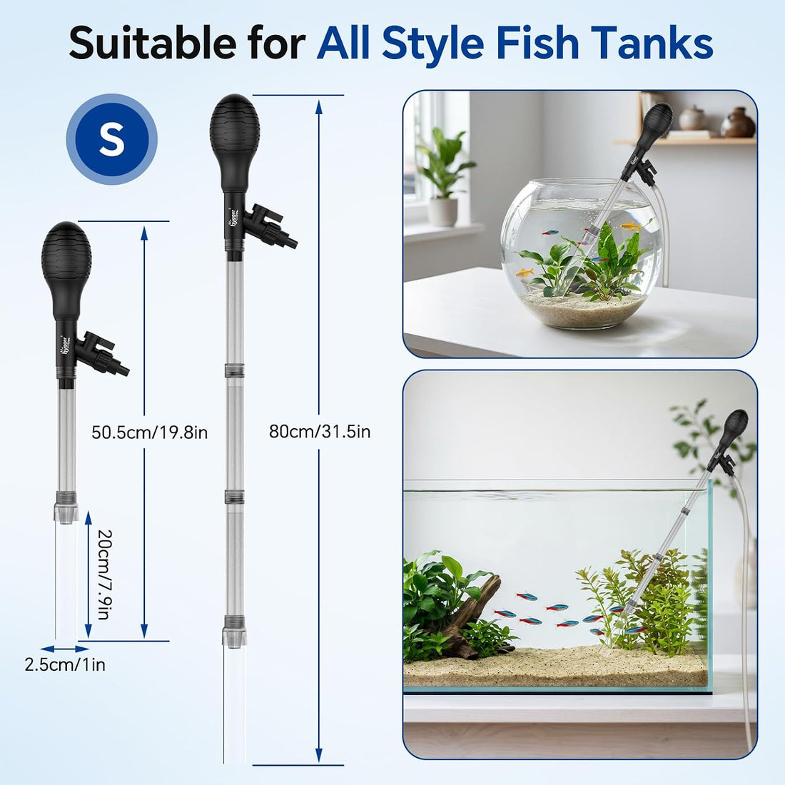 hygger Aquarium Gravel Vacuum Siphon