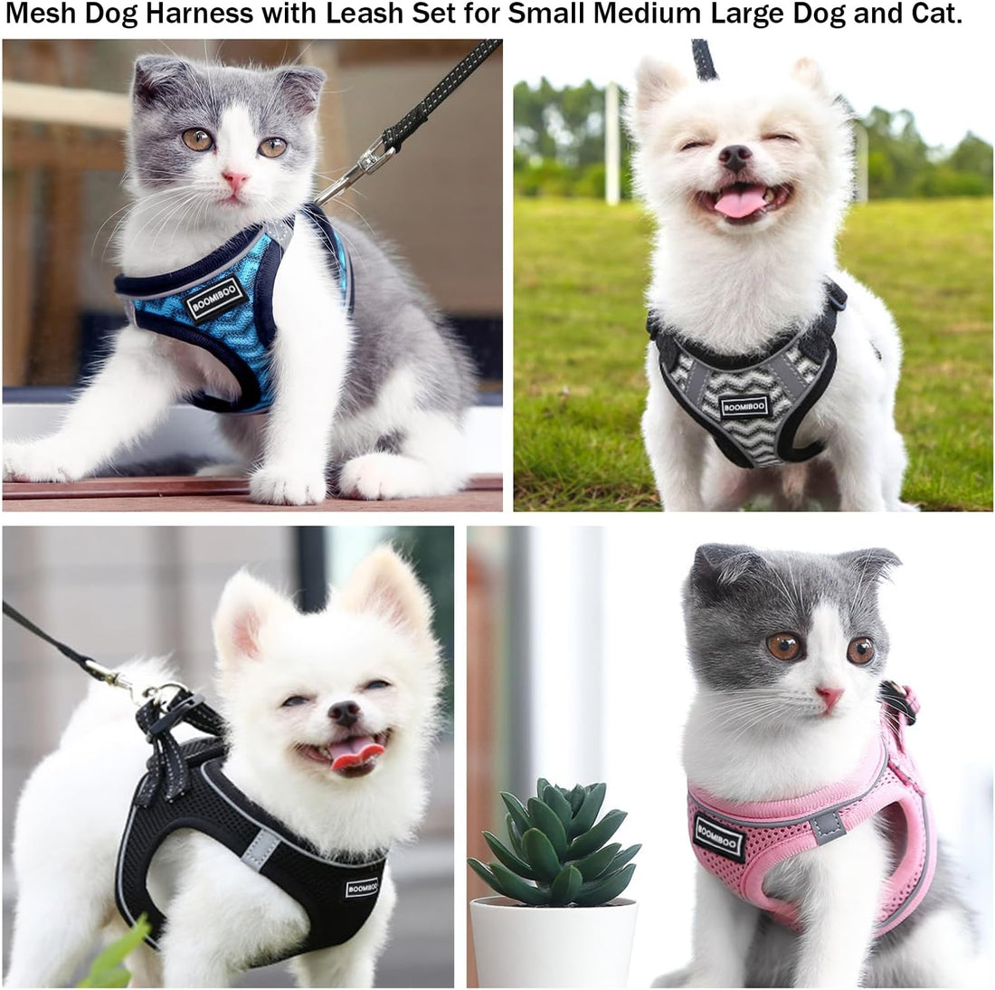 BOOMIBOO Dog Harness with Leash Set