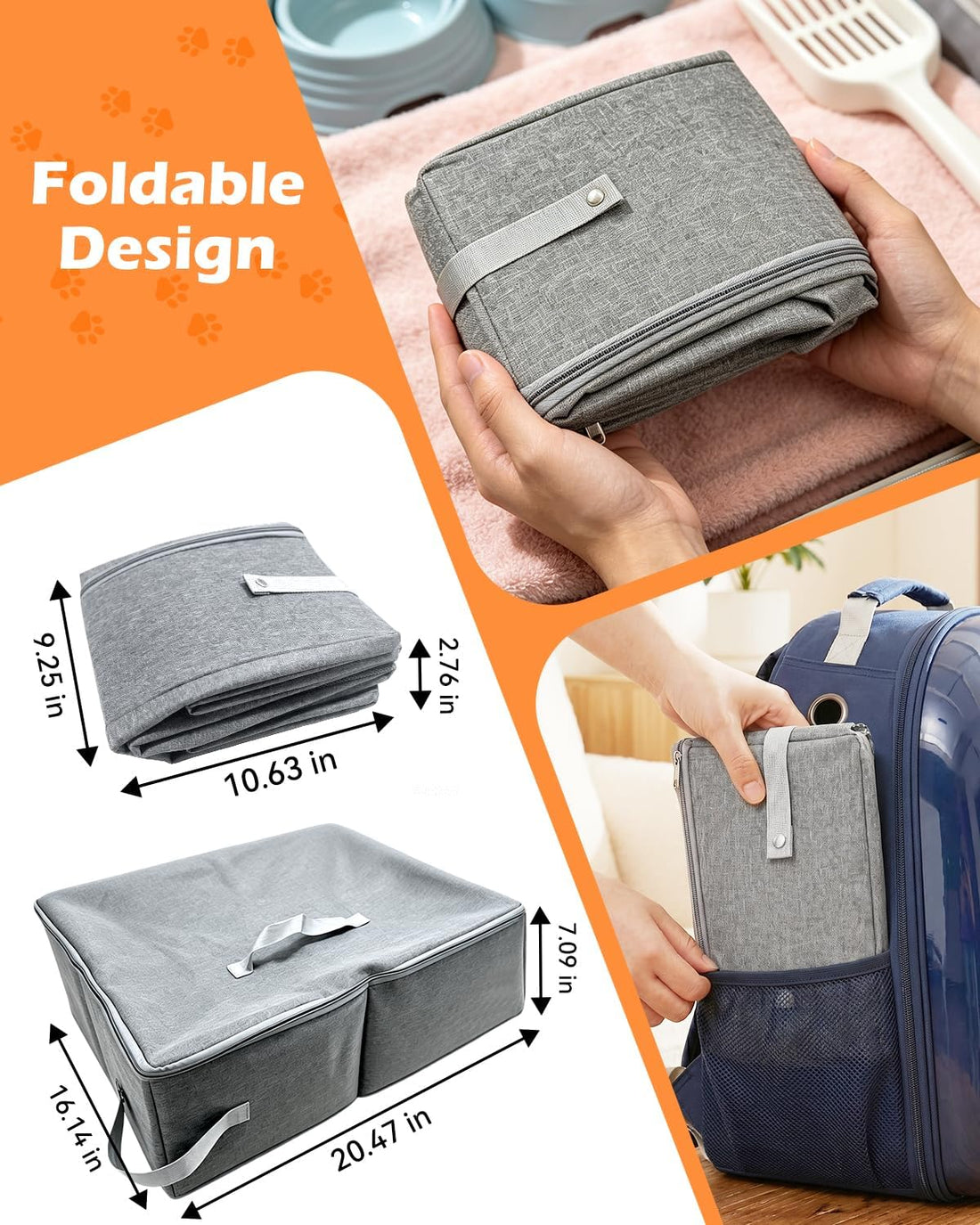 CloudValley Portable Extra Large Travel Litter Box for Cats
