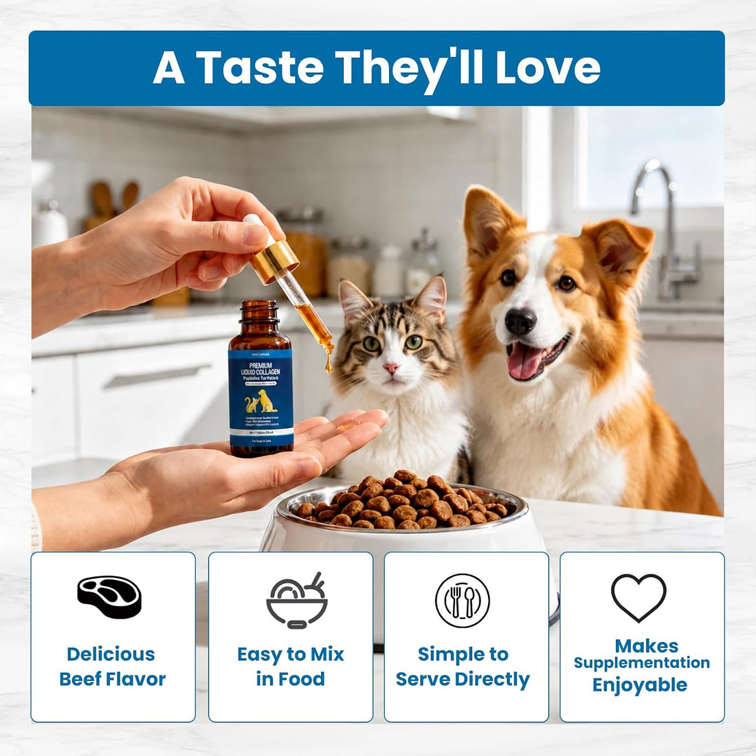 Premium Liquid Collagen & Probiotics for Dogs and Cats - Prebiotics
