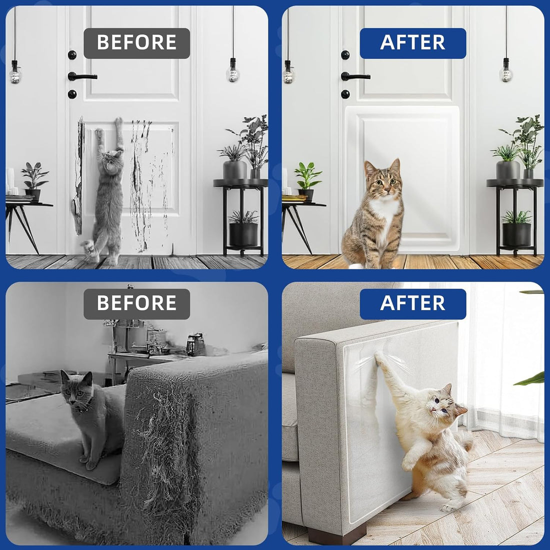 TOOSOFt Anti Cat Scratch Furniture Protector Clear Thicken Vinyl